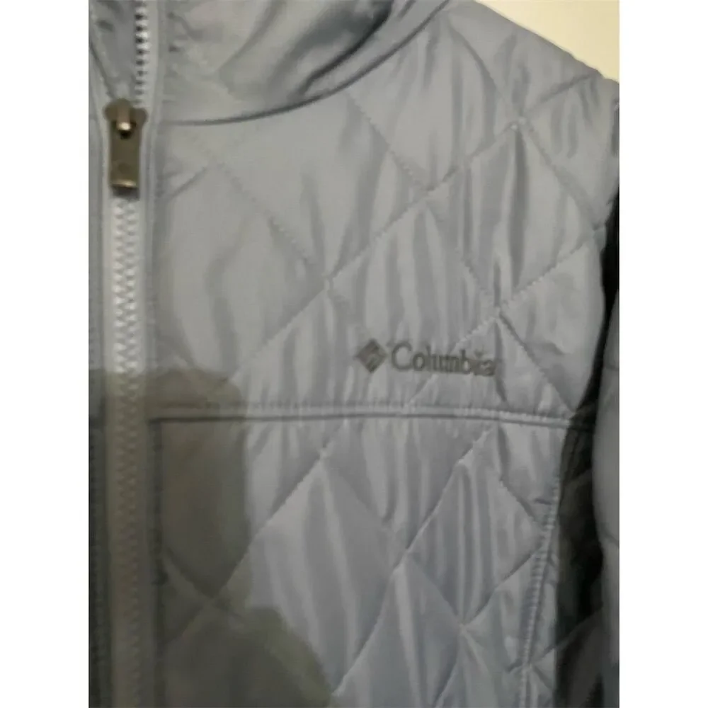 Columbia Women's XXL Gray Quilted Long Jacket Hooded Casual Coat - Picture 2 of 5